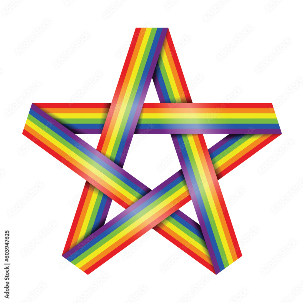 Poster rainbow colorful pride flag with star cross shape vector design