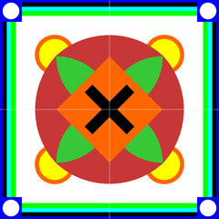 Obraz premium Background with geometric shapes, circles, squares