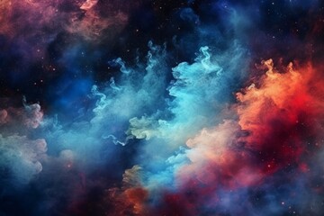 Fototapeta na wymiar Color Mist and Ink Water. Fantasy Night Sky. Abstract Art Background. Postprocessing Generative AI.