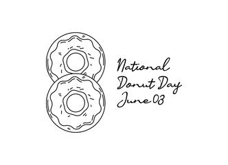 line art of national donut day good for national donut day celebrate. line art. illustration.
