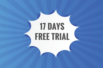 17 days Free trial Banner Design. 17 day free banner background
