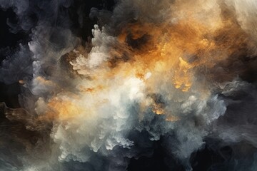 Color Mist and Ink Water. Fantasy Night Sky. Abstract Art Background. Postprocessing Generative AI.