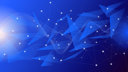 Abstract blue triangle shape background for social media