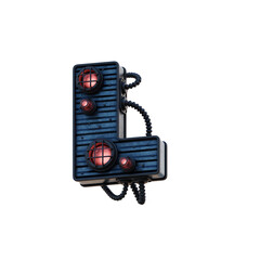 Steampunk Lights 3D Alphabet or PNG Letters