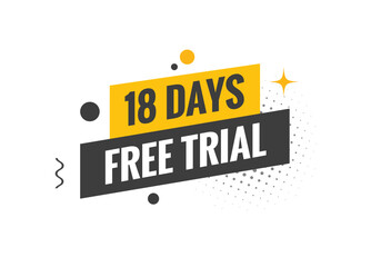 Obraz premium 18 days Free trial Banner Design. 18 day free banner background