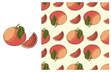 Seamless pattern for kitchen, restaurant or shop. Set in hand draw style