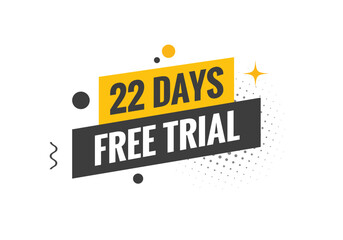 22 days Free trial Banner Design. 22 day free banner background