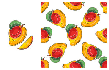 Seamless pattern for kitchen, restaurant or shop. Set in hand draw style