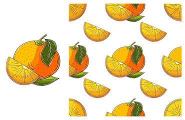 Seamless pattern for kitchen, restaurant or shop. Set in hand draw style