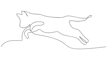 Cat, Continuous one line drawing.Vector