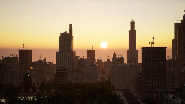 3D render of the Skyscrapers in the Big Apple