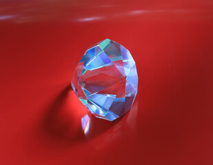 diamond isolated on red background
