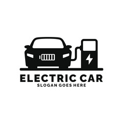 Electric car logo design vector