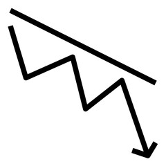 Down trend line icon