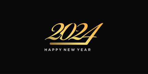 2024 logo vector design illustration with modern unique concept