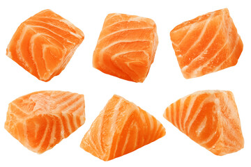 Fototapeta raw salmon, fish isolated on white background, full depth of field obraz