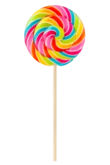 Fototapeten Colorful lollipop isolated on white background, full depth of field, clipping path © grey