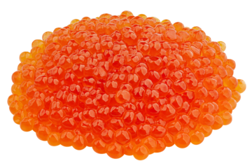 red Caviar, isolated on white background, full depth of field