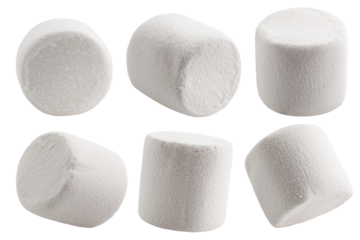 marshmallow isolated on white background, clipping path, full depth of field