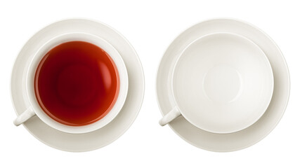 Cup of tea, isolated on white background, full depth of field