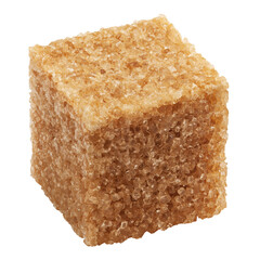 Brown cane sugar cube isolated on white background, clipping path, full depth of field