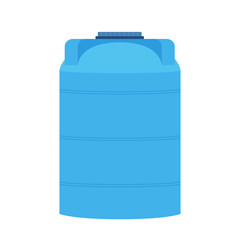 Water tank vector. Tap. Blue water tank on white background.