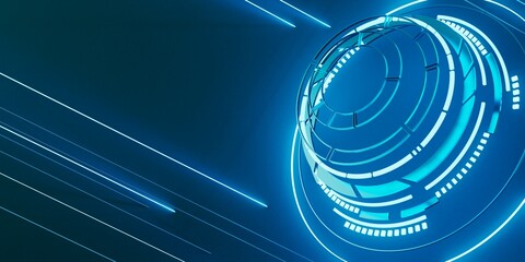 technology hitech 3d background. 3d illustration. futuristic backdrop design. abstract object element. future wallpaper symbol. copy space. digital graphic. communication network glowing. simple light