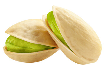 pistachio isolated on white background, full depth of field