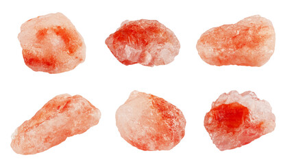 Pink Salt, Himalayan, isolated on white background, full depth of field