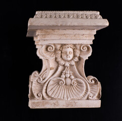 ancient victorian bench on black background