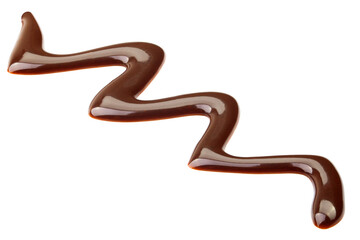 Liquid chocolate syrup isolated on white background, clipping path, full depth of field