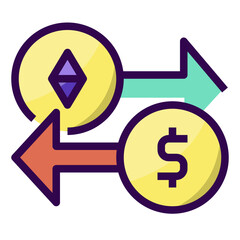 Exchange filled outline icon