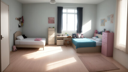 Fototapeta na wymiar interior of a bedroom. AI generated