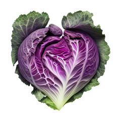 Obraz premium Love Shape Red cabbage created with Generative AI