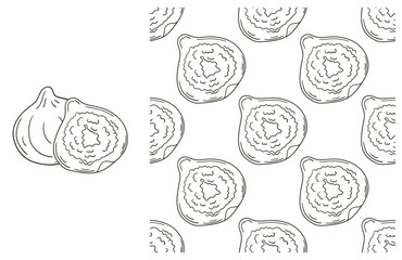Coloring pattern for kitchen, restaurant or shop. Set in hand draw style