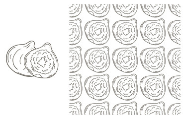 Coloring pattern for kitchen, restaurant or shop. Set in hand draw style
