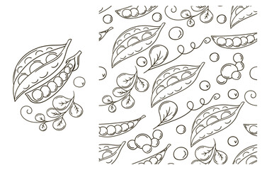 Coloring pattern for kitchen, restaurant or shop. Set in hand draw style