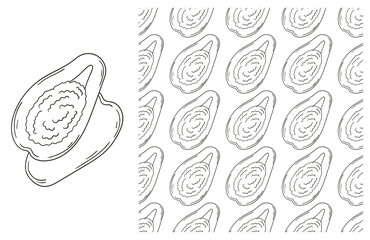 Coloring pattern for kitchen, restaurant or shop. Set in hand draw style