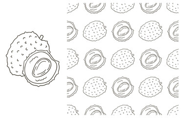 Coloring pattern for kitchen, restaurant or shop. Set in hand draw style