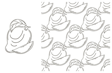 Coloring pattern for kitchen, restaurant or shop. Set in hand draw style