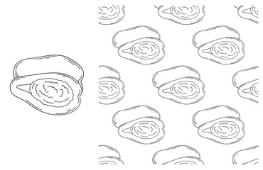 Coloring pattern for kitchen, restaurant or shop. Set in hand draw style