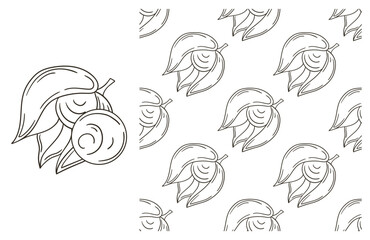 Coloring pattern for kitchen, restaurant or shop. Set in hand draw style