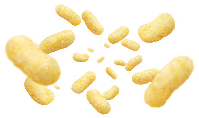 Flying delicious corn sticks, cut out