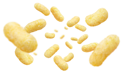Flying delicious corn sticks, cut out