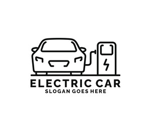 Obraz premium Electric car logo design vector