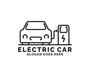 Electric car logo design vector