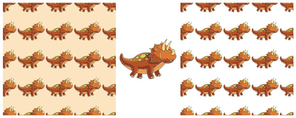 Dinosaurs of the Jurassic period. Hand drawn Set dinosaurs seamless pattern © bubushonok