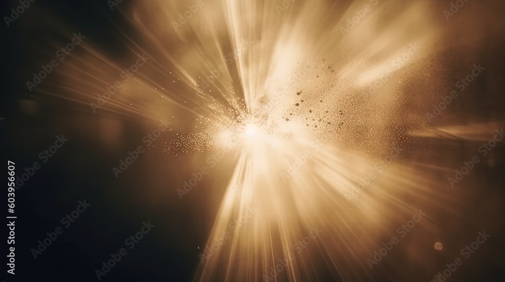 Poster dust rays background. god rays in the textured air. generated ai.