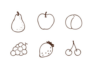 フルーツの手描き風アイコン