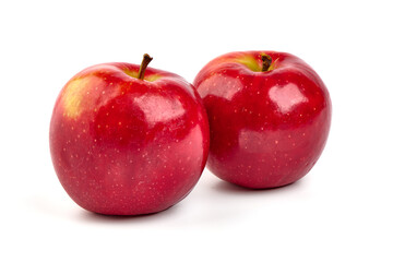 Red apple isolated on white background.